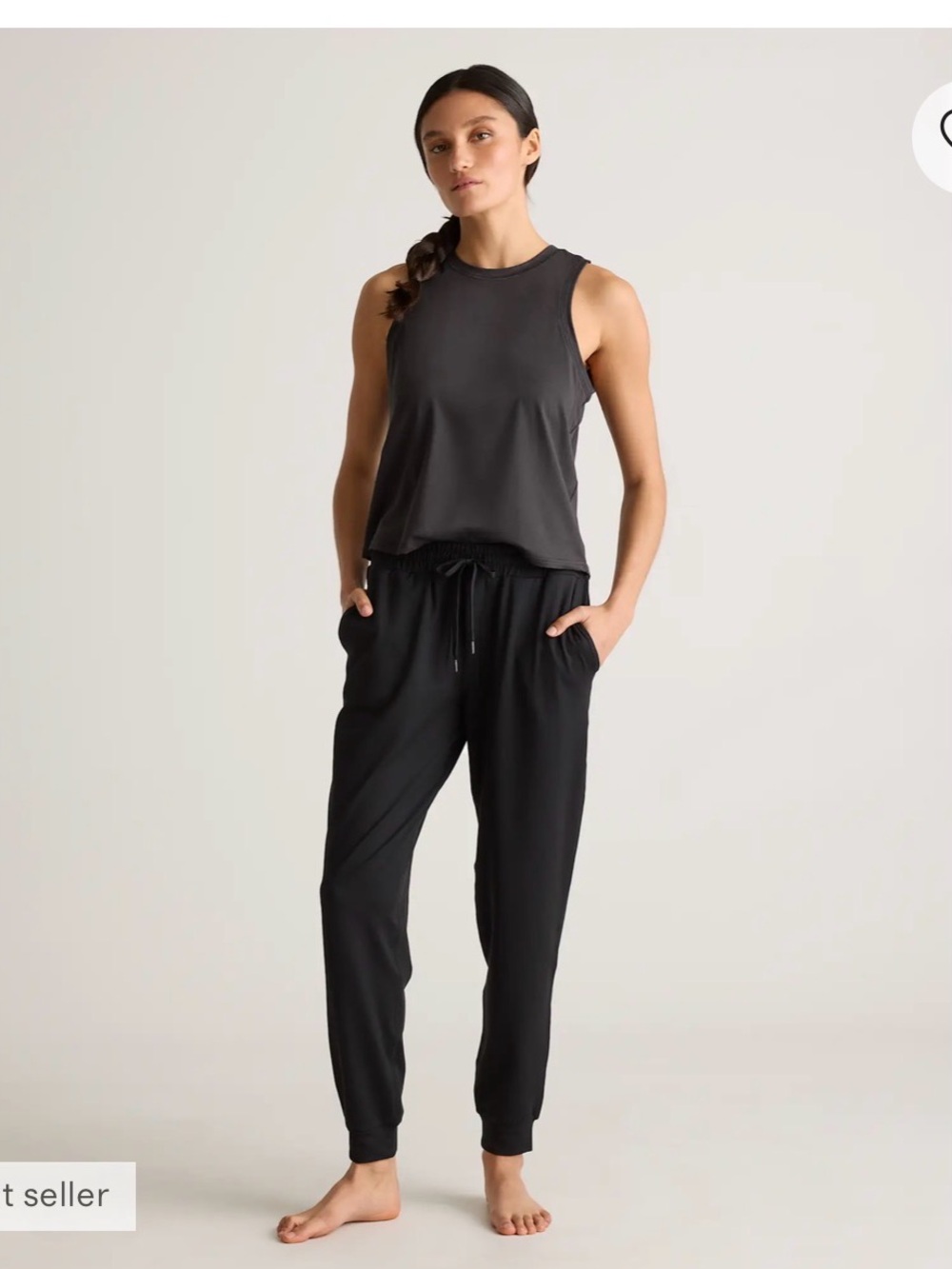 Quince Black Relaxed Track Joggers